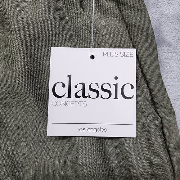 NEW Classic Concepts Pants Womens 2X Green Pull On Wide Leg Drawstring Flowy - Picture 4 of 11